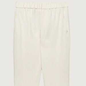 Tapered cream elasticated pants L